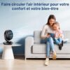 Ventilateur Silencieux Ultra Puissant,22dB Portable & Table,Circulation d'air Turbo 3D