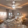A: Silencieux Ventilateur Plafond avec Lumiere et Telecommande,