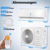 KESSER® Climatiseur SET Split WiFi/application – Refroidissement A++/chauffage A+