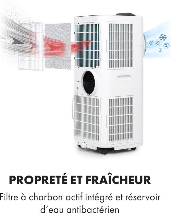 Climatiseur mobile Klarstein Kraftwerk Smart 10K Blanc — Wifi, 10000 BTU