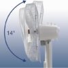 Ventilateur sur pied avec oscillation, Blanc