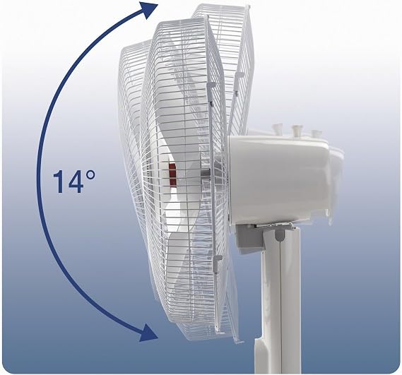 Ventilateur sur pied avec oscillation, Blanc