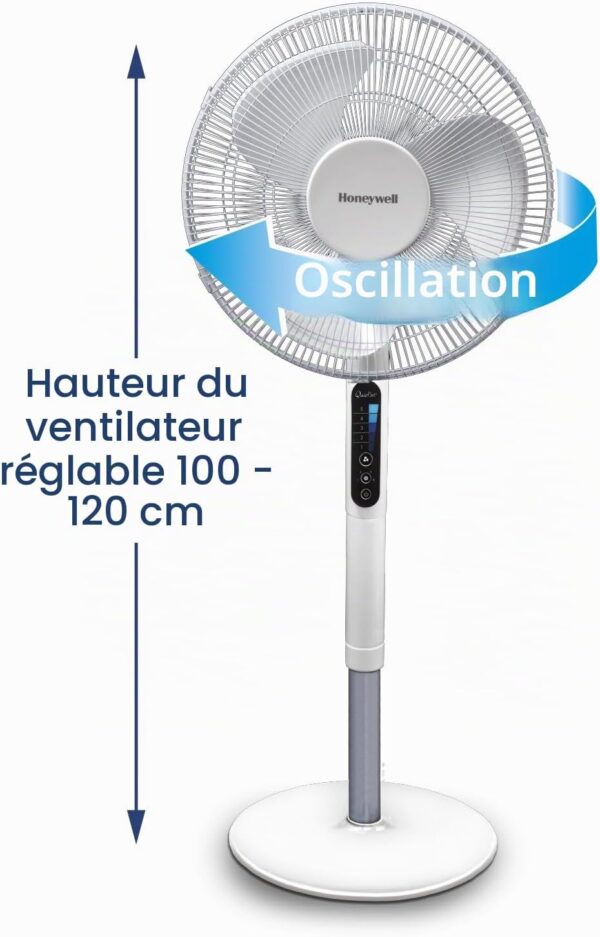 Ventilateur sur pied avec oscillation, Blanc