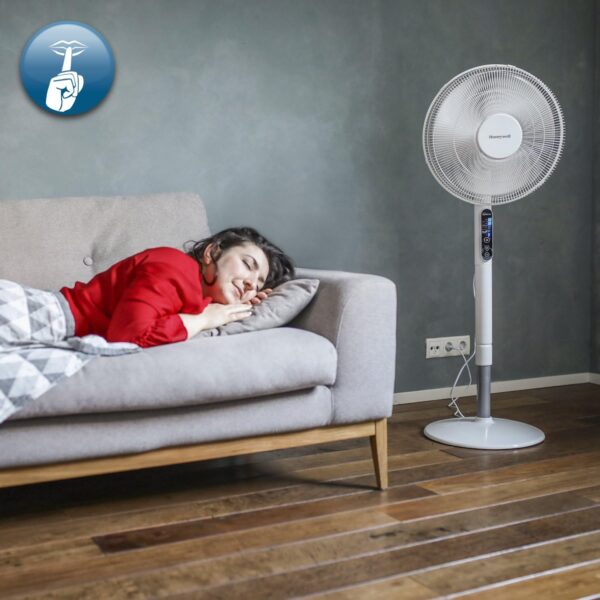 Ventilateur sur pied avec oscillation, Blanc