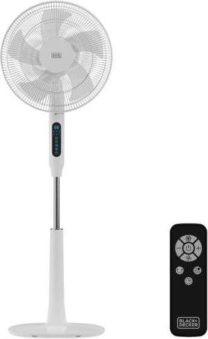 Ventilateur sur Pied 30W | 24 Vitesses | Modes Normal, Naturel et Nuit | Minuterie 15h |
