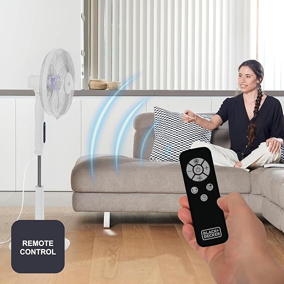 Ventilateur sur Pied 30W | 24 Vitesses | Modes Normal, Naturel et Nuit | Minuterie 15h |