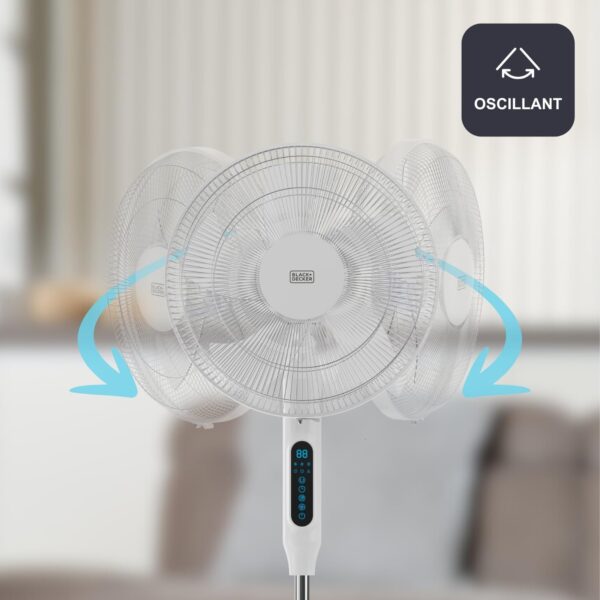Ventilateur sur Pied 30W | 24 Vitesses | Modes Normal, Naturel et Nuit | Minuterie 15h |