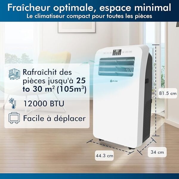Climatiseur Mobile 12 000 BTU Puissant & Silencieux -