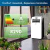Climatiseur Mobile 12 000 BTU Puissant & Silencieux -