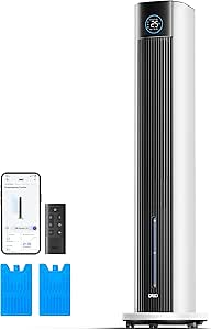 DREO Ventilateur Tour avec refroidissement par eau , blanc