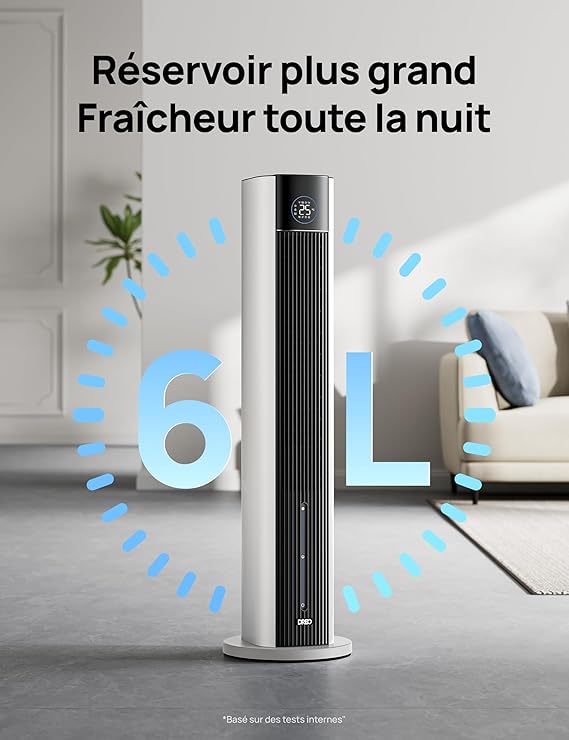 DREO Ventilateur Tour avec refroidissement par eau , blanc