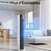 DREO Ventilateur Tour avec refroidissement par eau , blanc