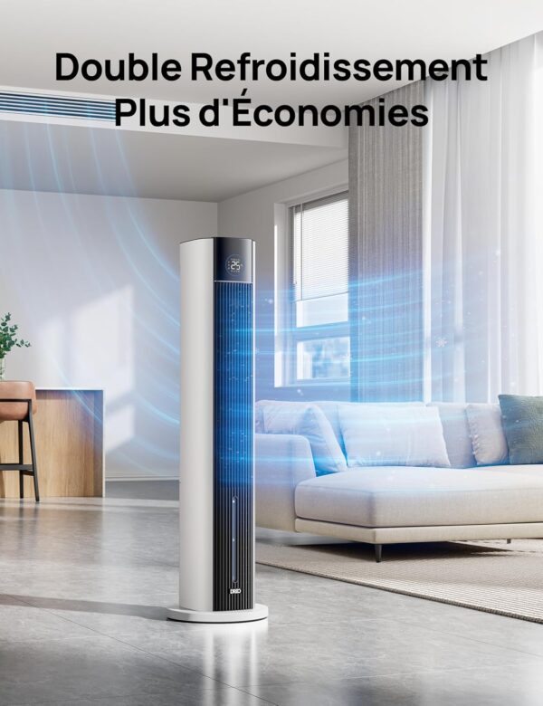 DREO Ventilateur Tour avec refroidissement par eau , blanc