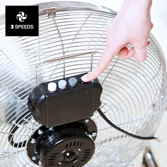A Ventilateur de sol 120W, 3 vitesses, silencieux