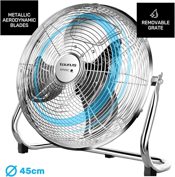 A Ventilateur de sol 120W, 3 vitesses, silencieux