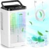 Climatiseur Mobile Silencieux, Rafraichisseur d'air avec 4 Vitesses, Oscillation à 90°, 2 Modes de Brumisation, Minuteries pour Cuisine Chambre Bureau