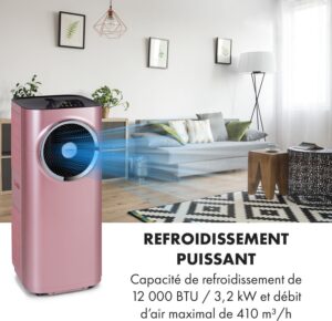 Climatiseur mobile Klarstein Kraftwerk Smart 12K Rose — Wifi, 12000 BTU Rated 4.57 sur 5 basée sur 37notes des clients 37 avis