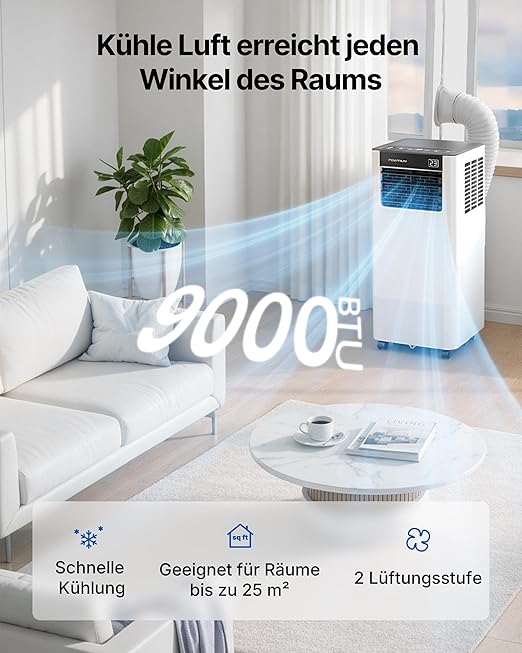 Climatiseur Mobile 9000 BTU, 3-en-1
