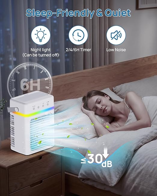 A nouveau :Mini Climatiseur Mobile avec Réservoir d’Eau 900ML - Refroidisseur d’Air 3 Puissances d’Air, Climatiseur Portable 2