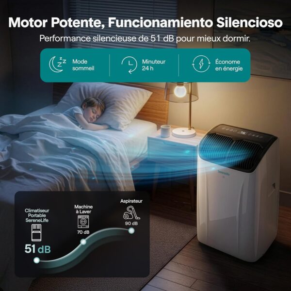 A nouveau disponible :SereneLife Climatiseur Portable 12 000 BTU – Clim Mobile 4 en 1 Silencieuse avec WiFi