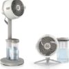 A nouveau :Shark FlexBreeze Pro Mist Ventilateur intérieur/extérieur sans fil, brumisateur portable, portée 20 m, sur pied ou de table, 5 vitesses, silencieux, télécommande, dove, FA300WHEU