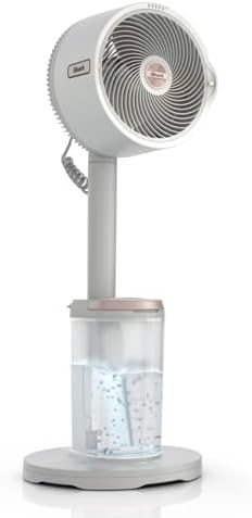 A nouveau :Shark FlexBreeze Pro Mist Ventilateur intérieur/extérieur sans fil, brumisateur portable, portée 20 m, sur pied ou de table, 5 vitesses, silencieux, télécommande, dove, FA300WHEU