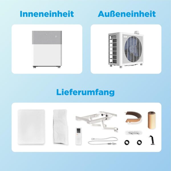 A A: Midea Portasplit - Pompe à chaleur mobile - Refroidissement A++/chauffage A+, 12 000 BTU 3,5 kW -
