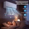 A nouveau : Climatiseur Reversible 9000 BTU 2,6 KW, Climatiseur Split R32 avec Chauffage, Refroidissement