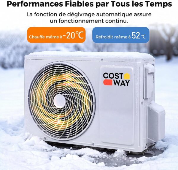 A nouveau : Climatiseur Reversible 9000 BTU 2,6 KW, Climatiseur Split R32 avec Chauffage, Refroidissement