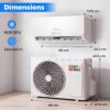 A nouveau : Climatiseur Reversible 9000 BTU 2,6 KW, Climatiseur Split R32 avec Chauffage, Refroidissement