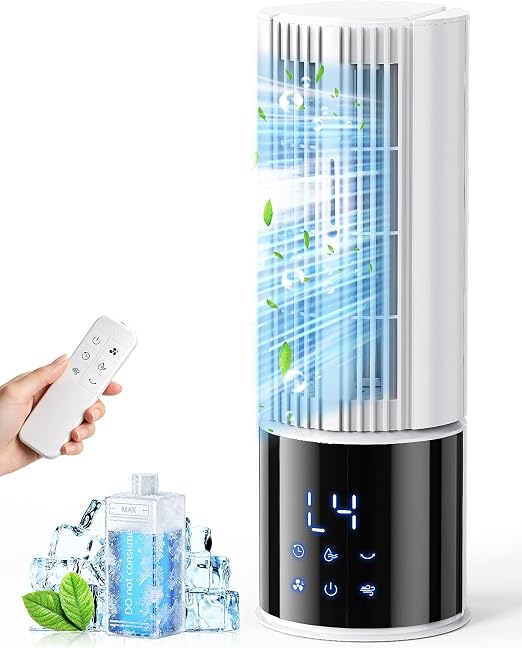 Climatiseur portable 6 en 1, ventilateur 3 vitesses, mode tempête, vent du sommeil,
